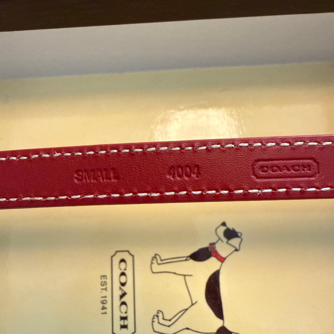 【美品】セット　COACH レザー 犬用首輪 リード　レッド　小型犬