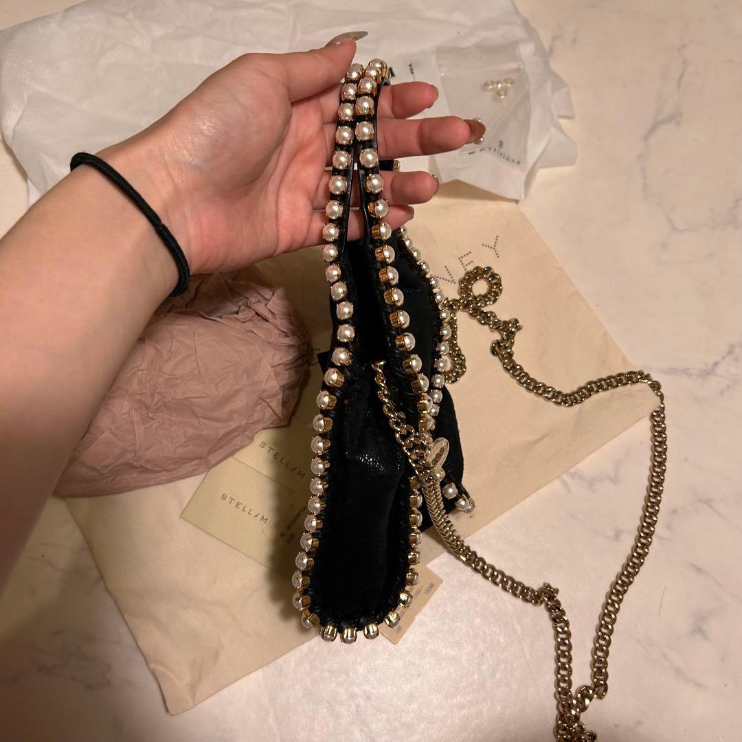 【新品】STELLA McCARTNEY ブラックパーティーバッグ　ファラベラ