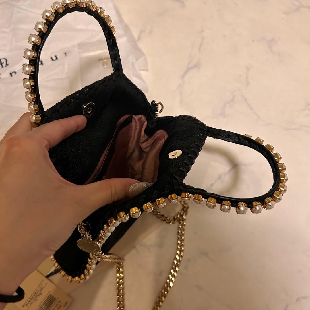 【新品】STELLA McCARTNEY ブラックパーティーバッグ　ファラベラ