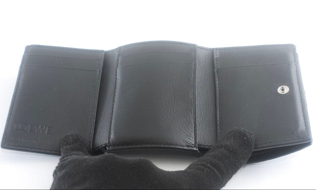 LOEWE＊アナグラム＊トライフォードウォレット＊カーフスキン＊三つ折り財布
