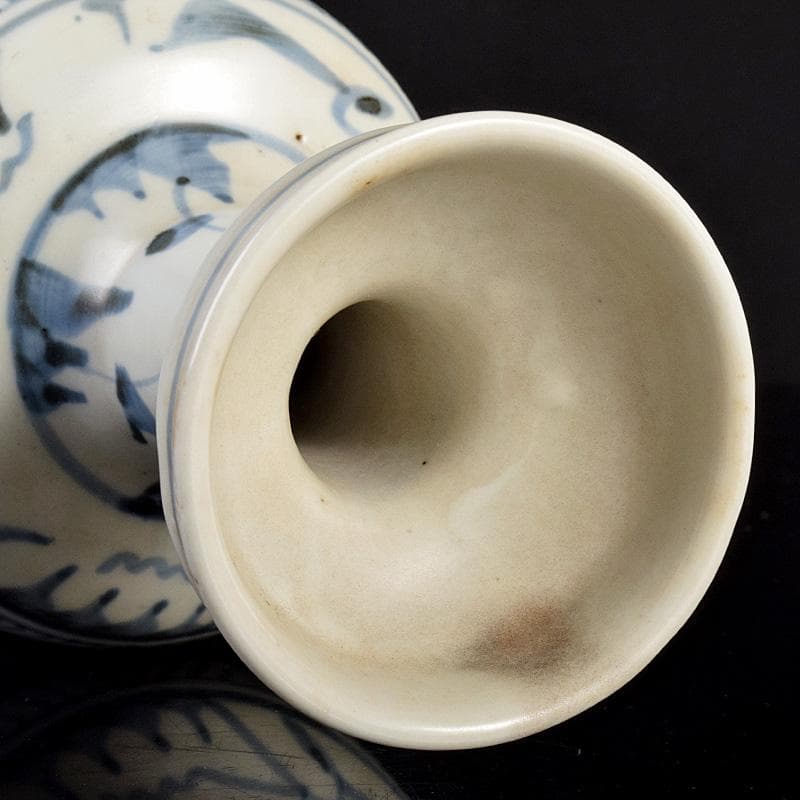 中国　呉須染付　花文　盤口瓶　M　R5036