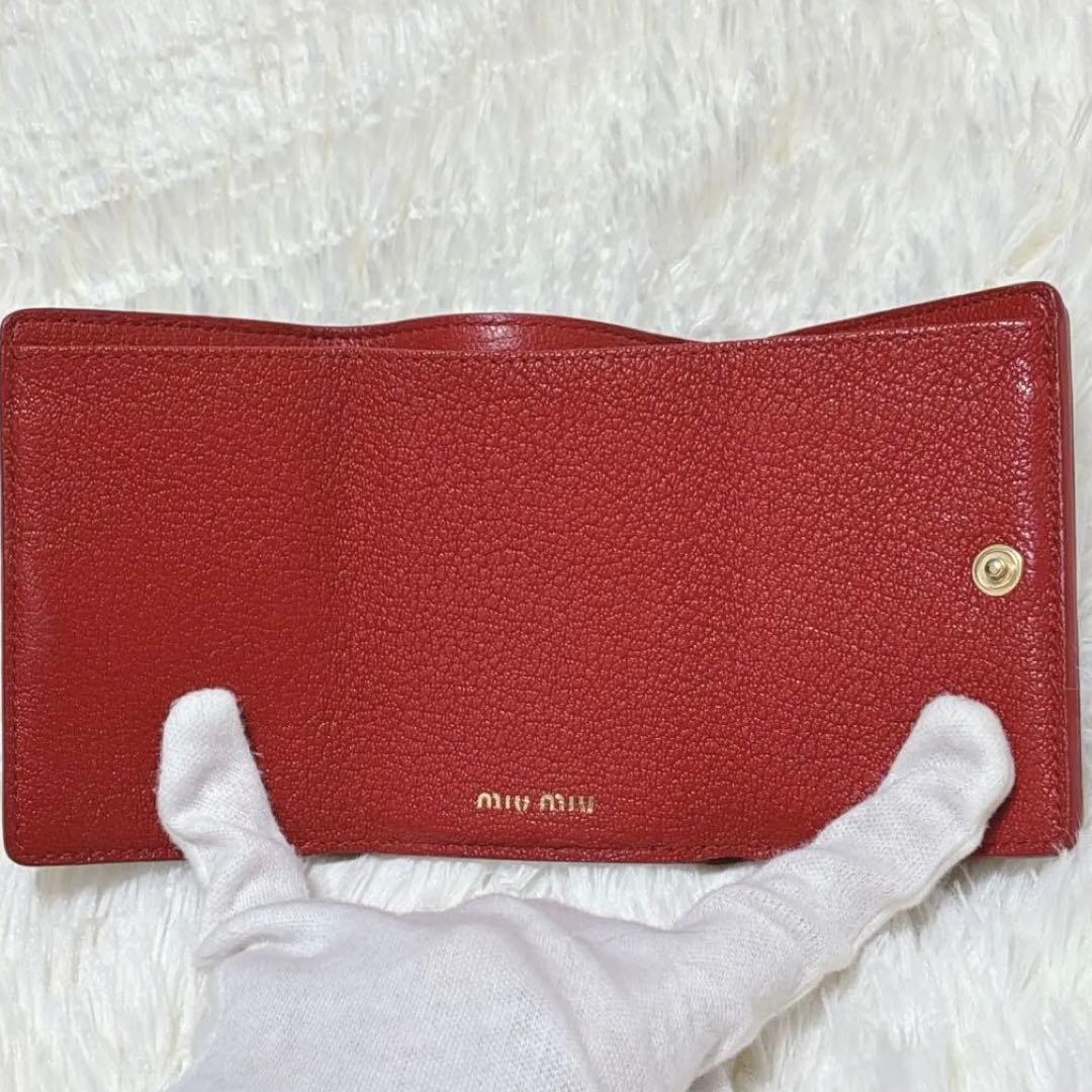 極美品✨ミュウミュウ ラブレター マドラス ハート 三つ折り財布 ブラック 黒