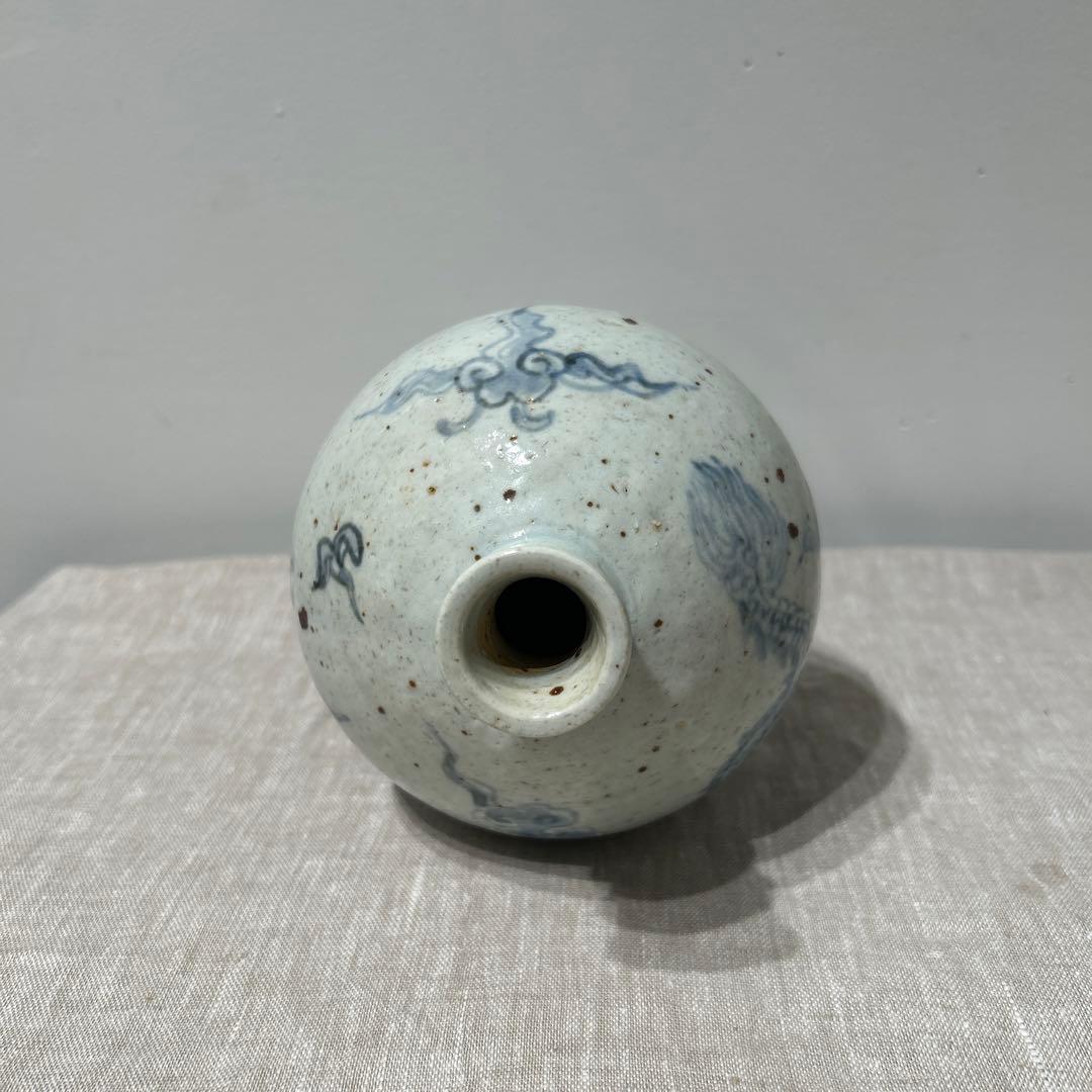 李朝　登り竜　美しい壺　古美術品