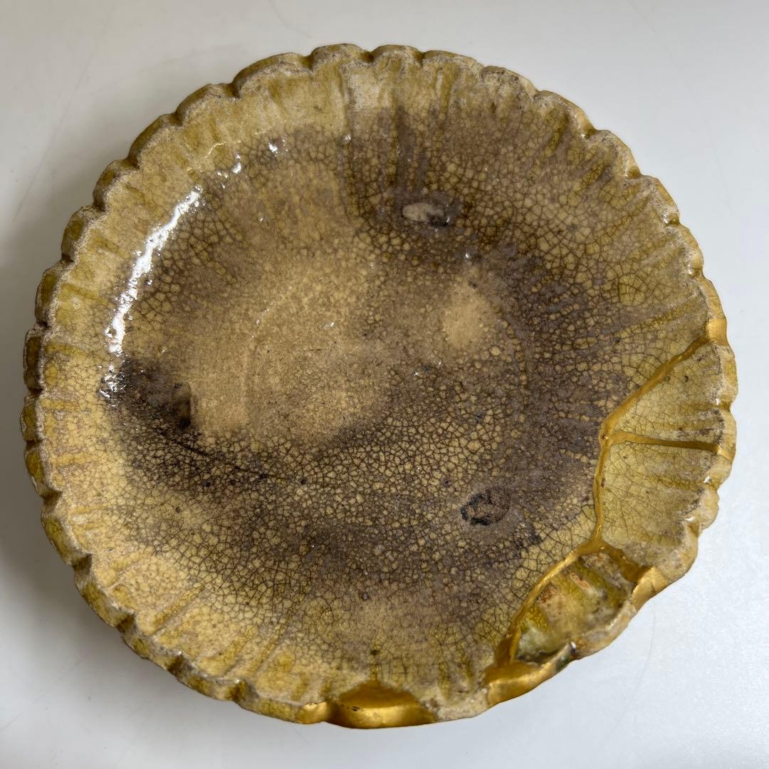 桃山時代　古織部皿3枚　幅約13㎝ 東Y7-0603①