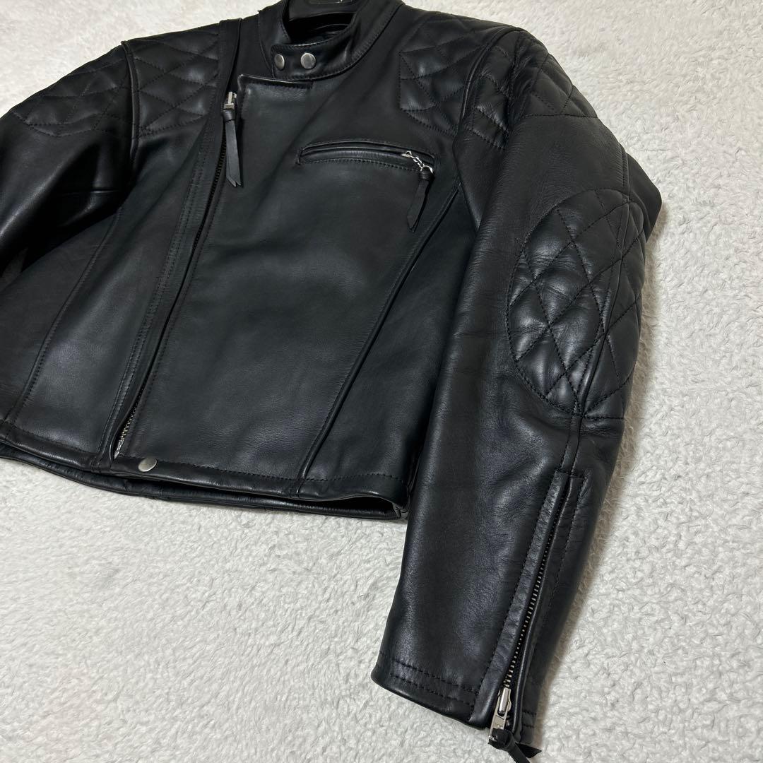 KADOYA⭐︎M カドヤ レザーライダースジャケット シングル 牛革 パテット