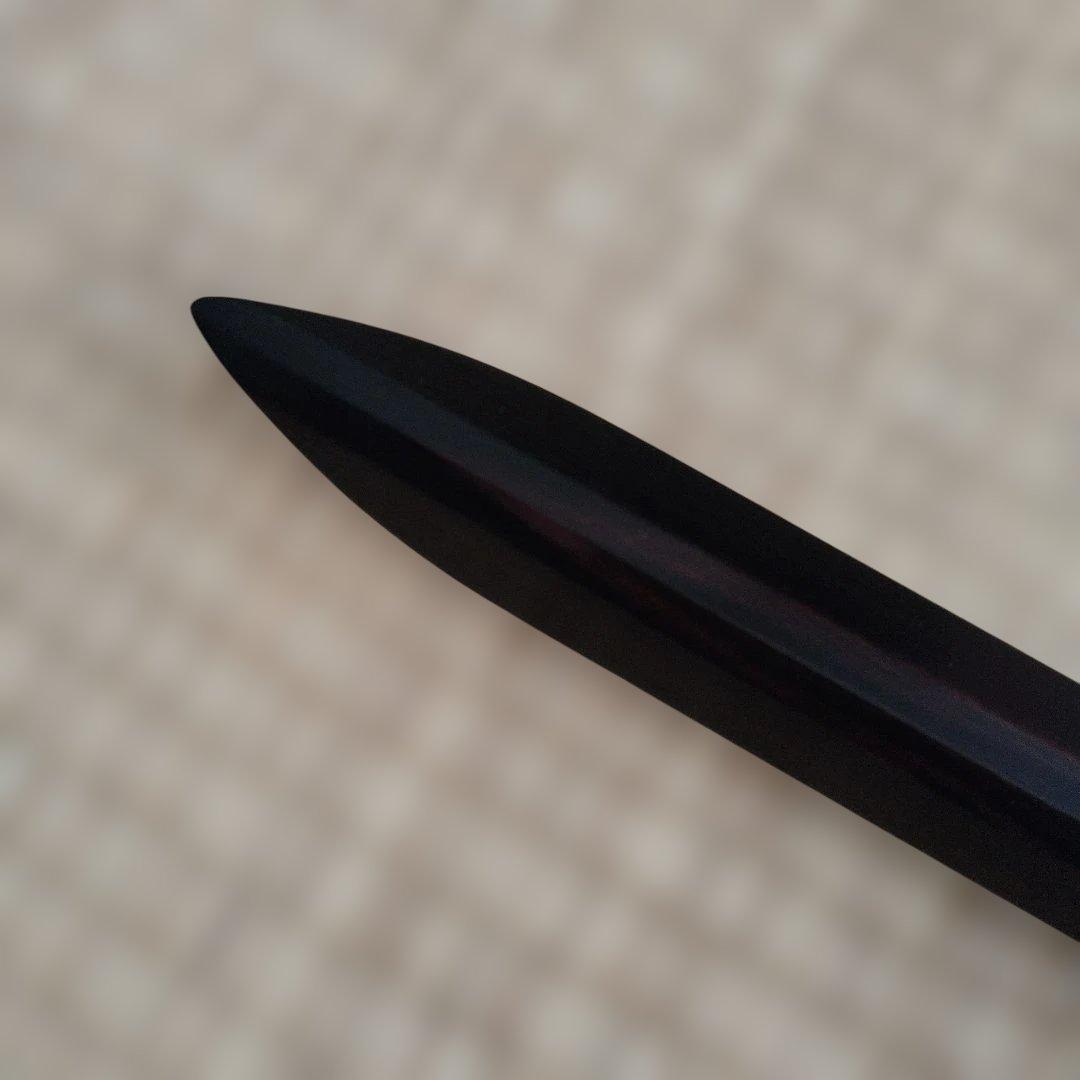 ぜろまる　本黒檀木刀100cm、本黒檀脇差55cm 台座無