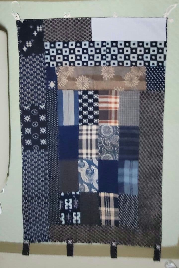 藍染め　古布　木綿　芸術　高級手芸品　155 × 98cm　壁掛け