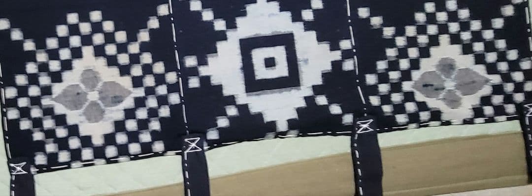 藍染め　古布　木綿　芸術　高級手芸品　155 × 98cm　壁掛け