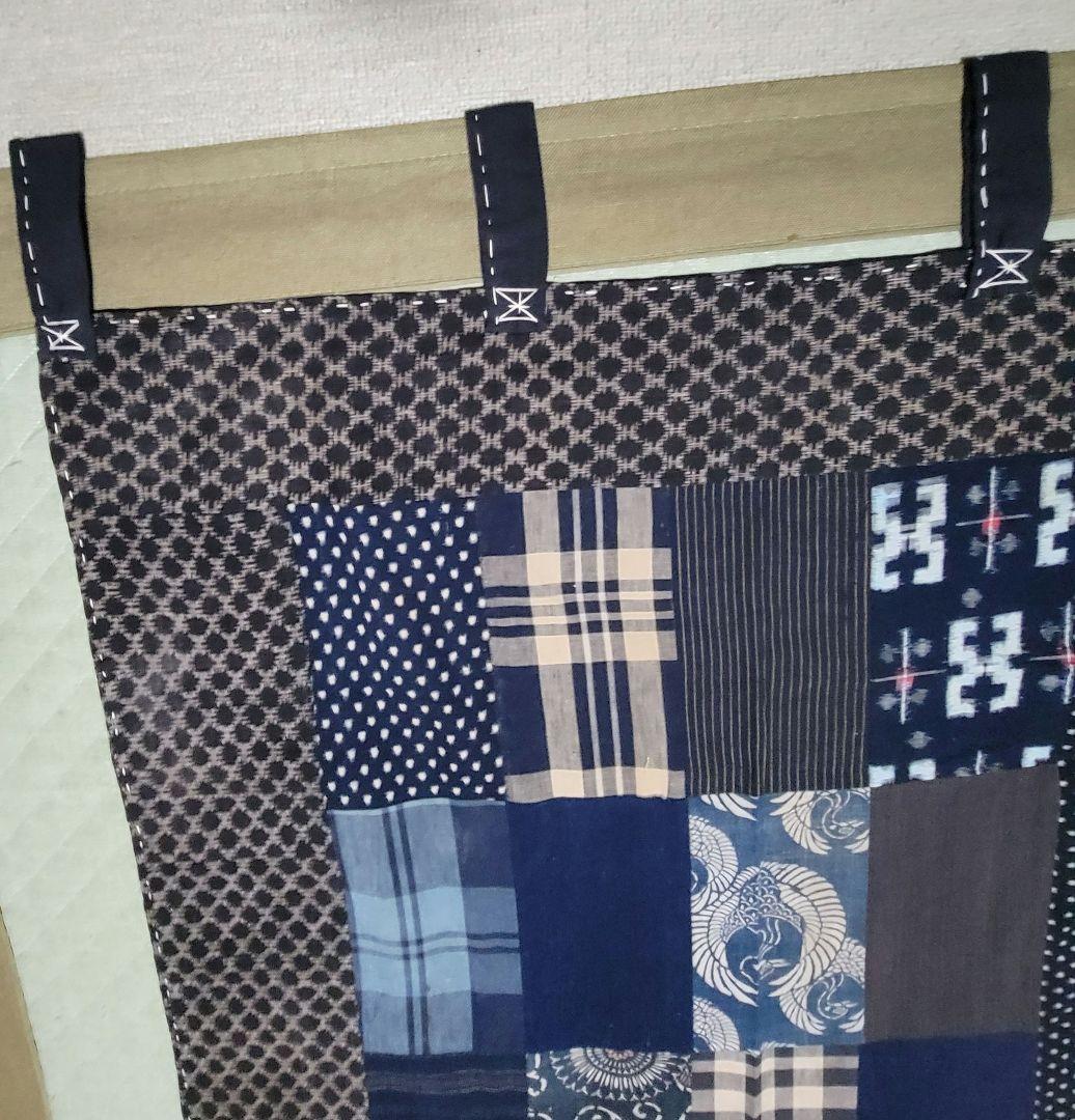 藍染め　古布　木綿　芸術　高級手芸品　155 × 98cm　壁掛け