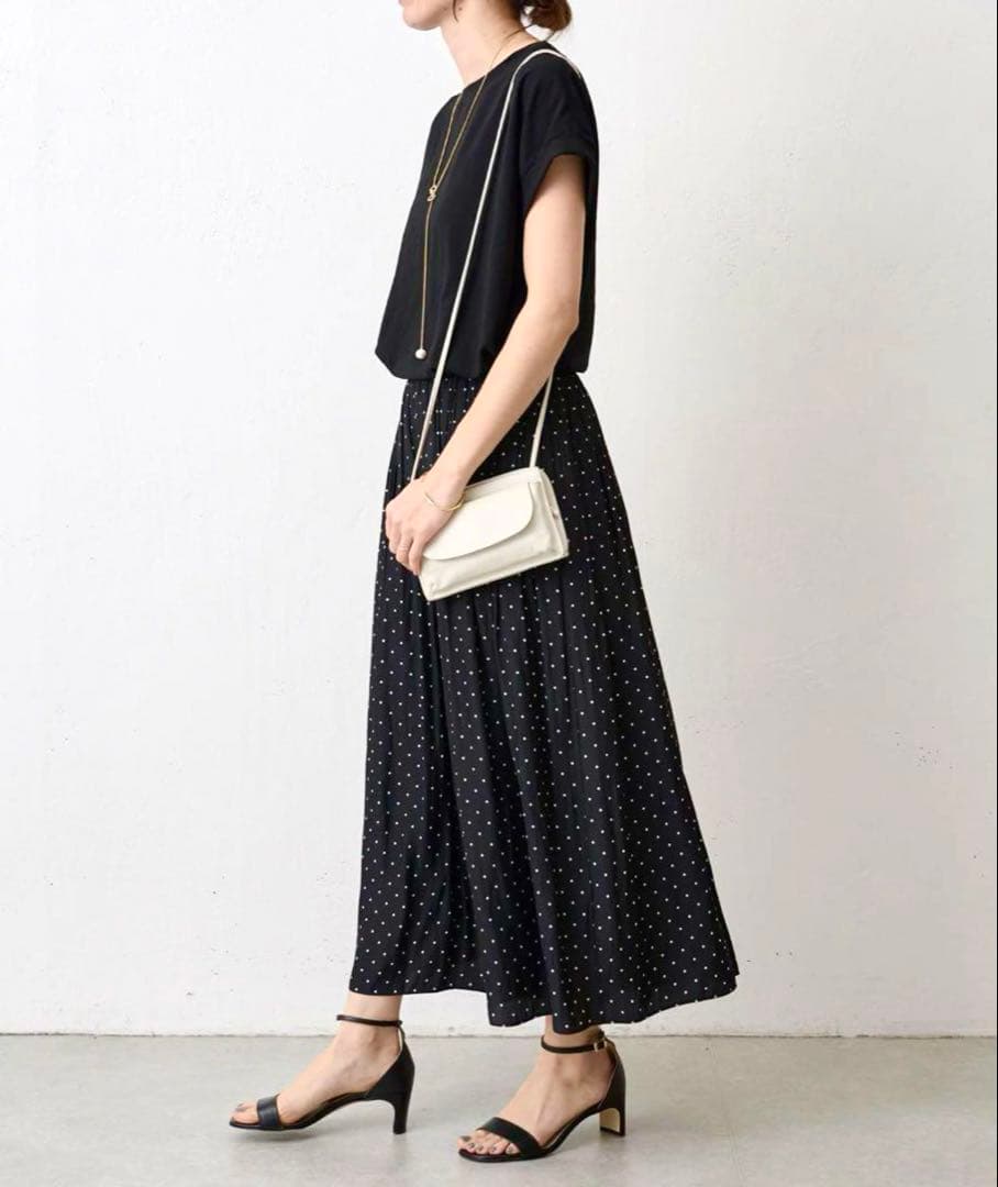 BEARDSLEY ドット柄 ロングスカート　キュロット　ブラック