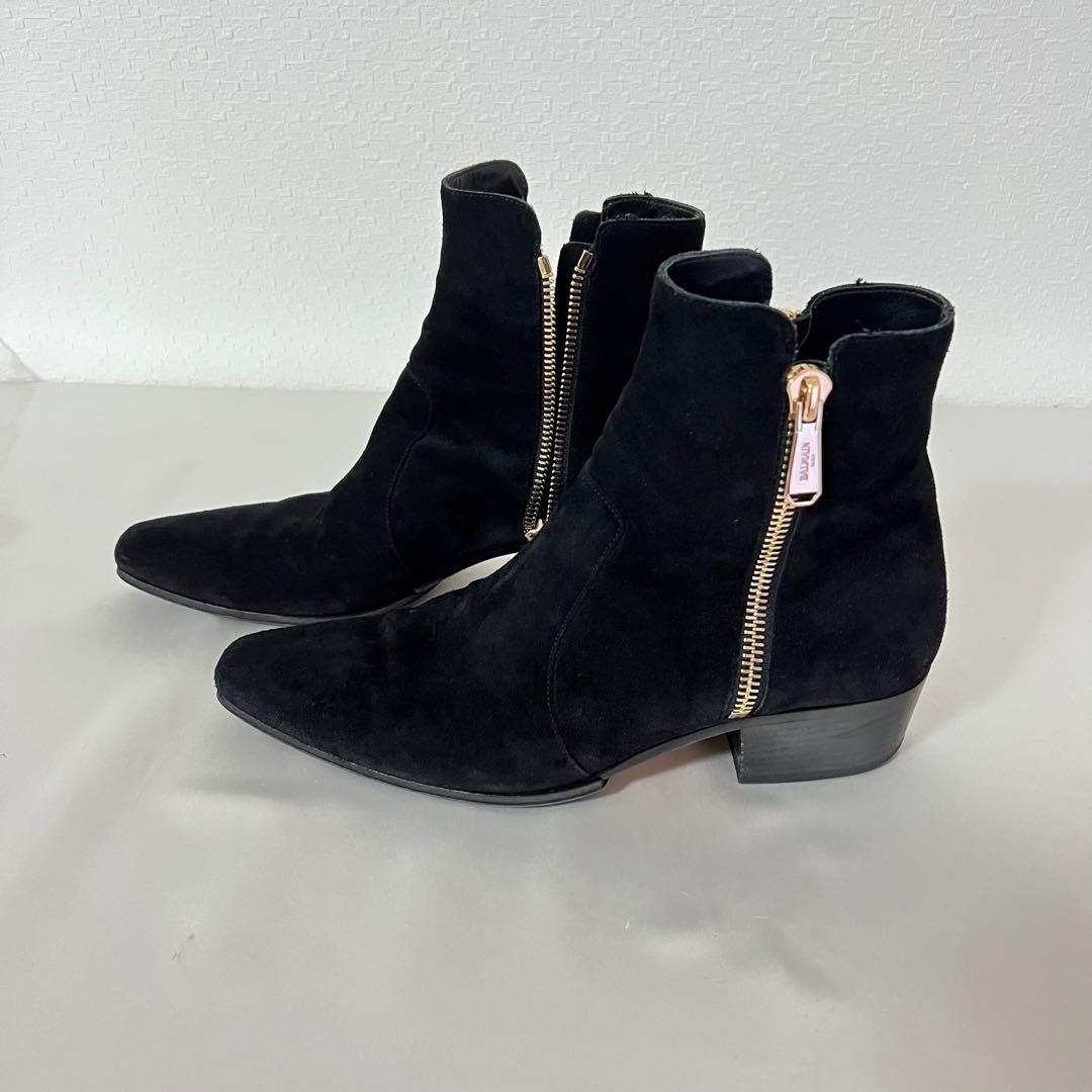 BALMAIN バルマン 41 スエードブーツ サイドジップ 黒 ブラック