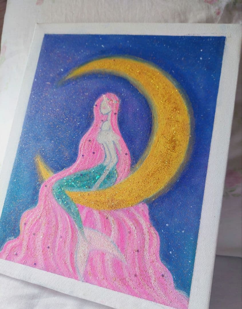 油絵　絵画　原画　再販なし『マーメイド』