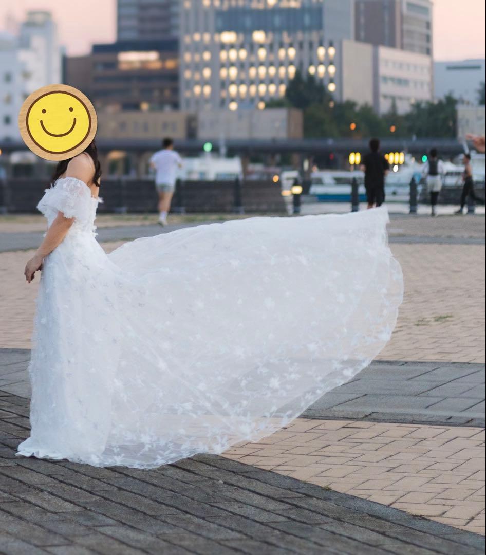 ドレスプロダクション　フラワーレース パフスリーブドレス（W272）