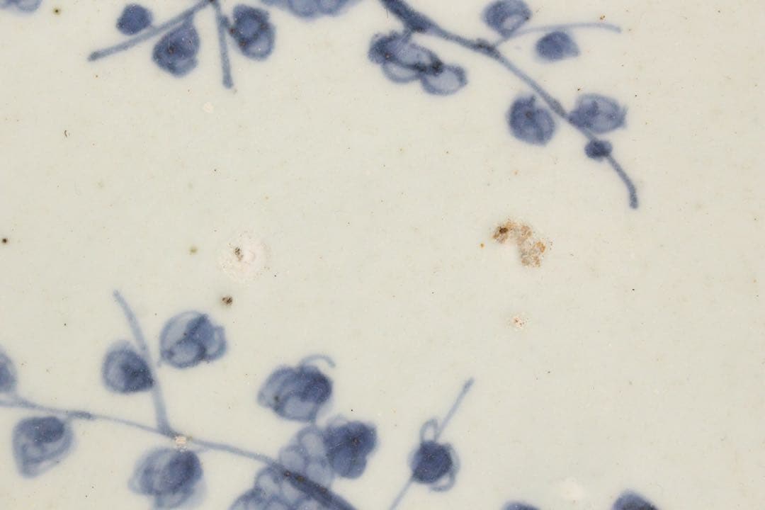 No5146 古伊万里　大明成化年製　染付花鳥文大皿　直径47cm 送料無料