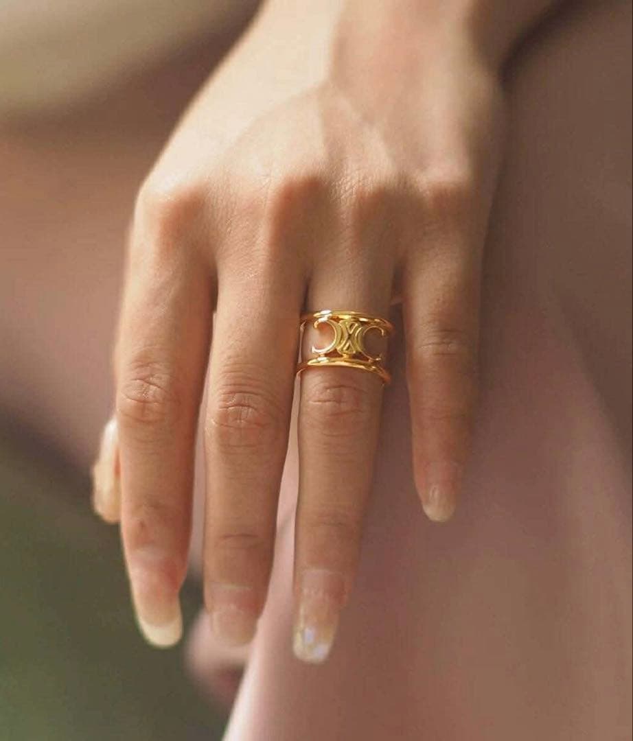 Céline ゴールドメッキ オープンリング 約52mm