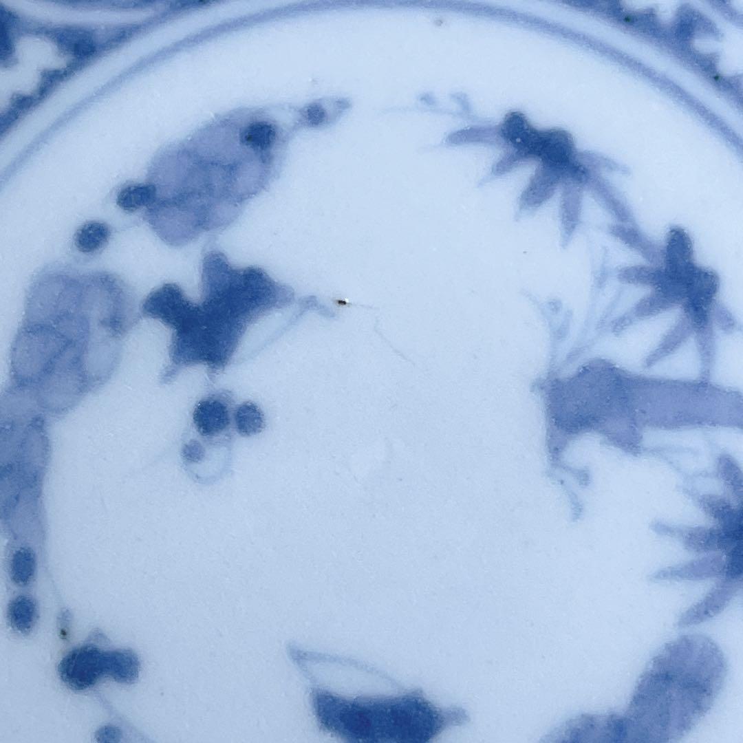 古伊万里　染付　逆蛸唐草　小皿　骨董