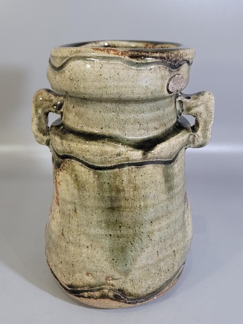 茶道具 伊賀 双耳 花生 古美術 DT403