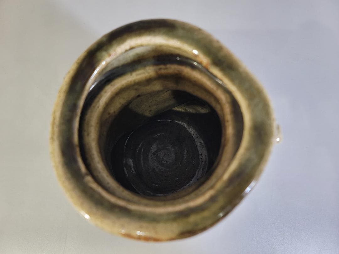 茶道具 伊賀 双耳 花生 古美術 DT403