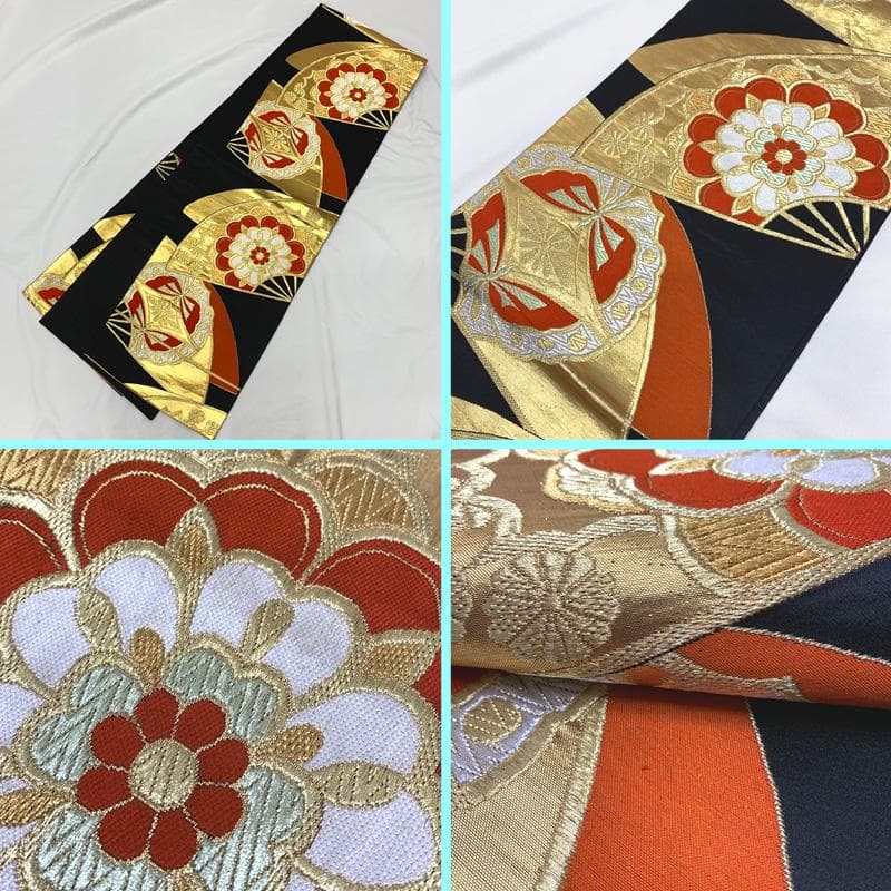 409aj78〇振袖＆袋帯 金彩 雪輪文 蝶々 成人式 結婚式 十三参り〇美品