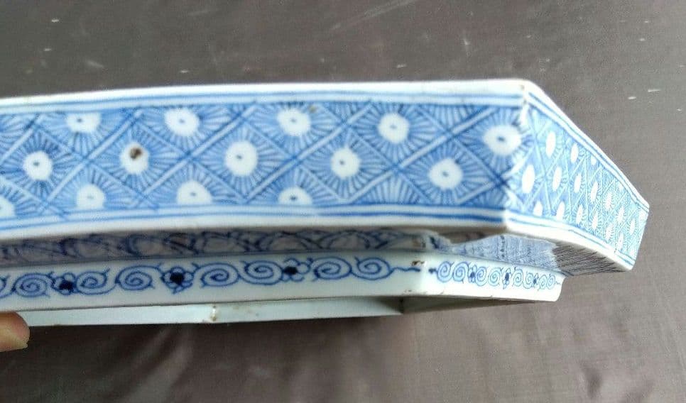 骨董　染付　六角皿