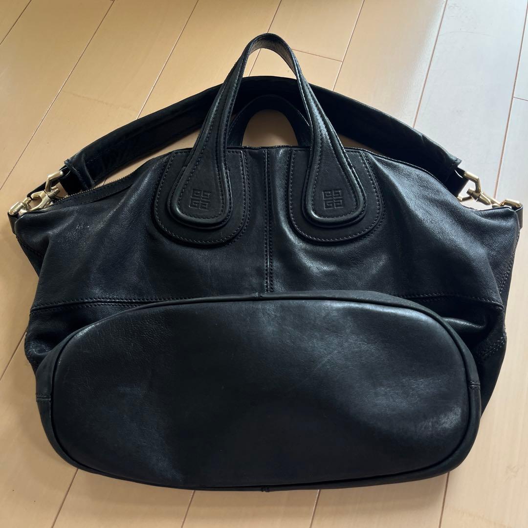 【goki】ブラックレザー 2wayショルダーバッグ