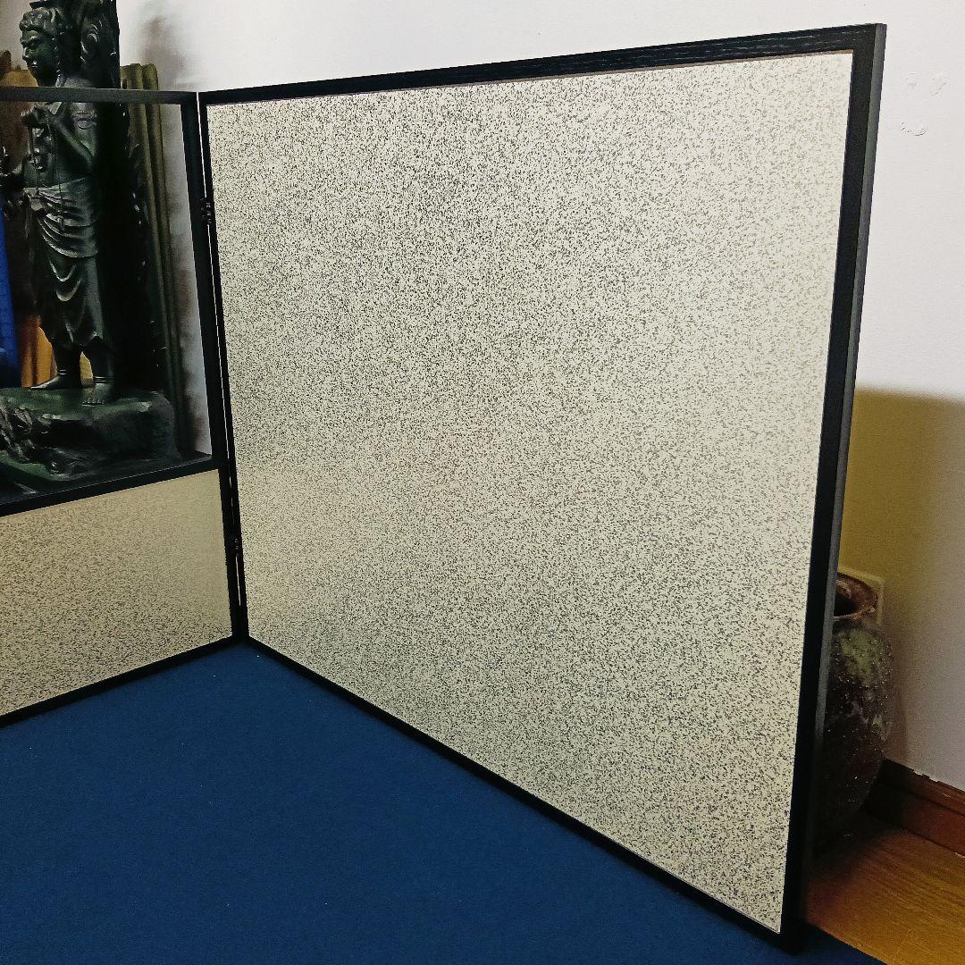 AN38 風呂先屏風 江戸間 片落とし 金砂子 銀砂子 リバーシブル 美品茶道具