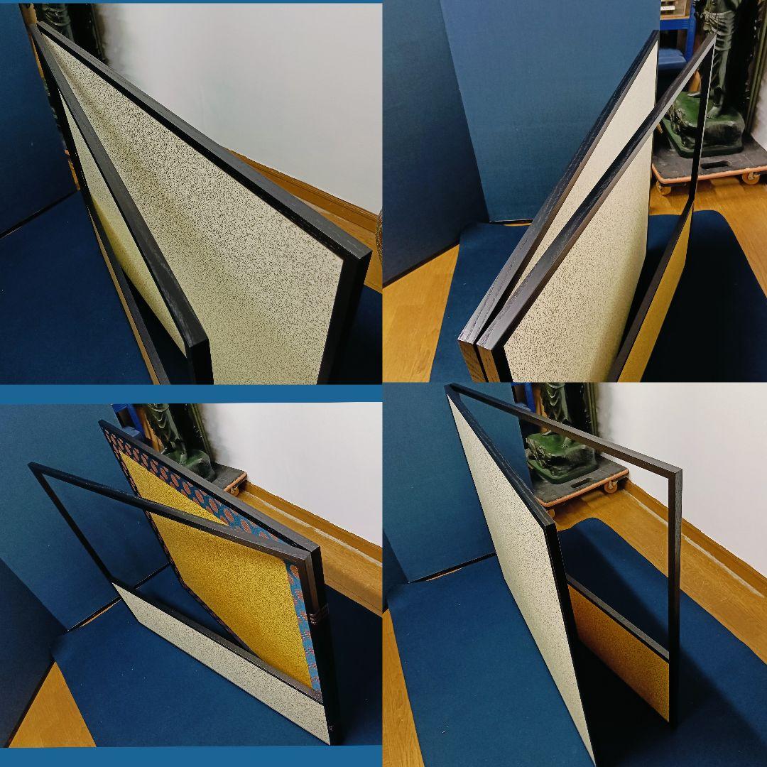 AN38 風呂先屏風 江戸間 片落とし 金砂子 銀砂子 リバーシブル 美品茶道具