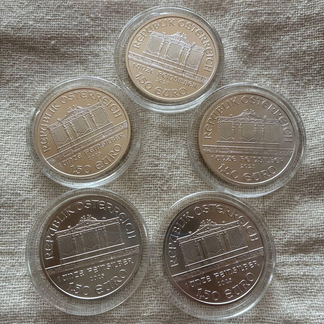 オーストリア 150ユーロ 銀貨5枚セット　１オンス銀貨　純銀