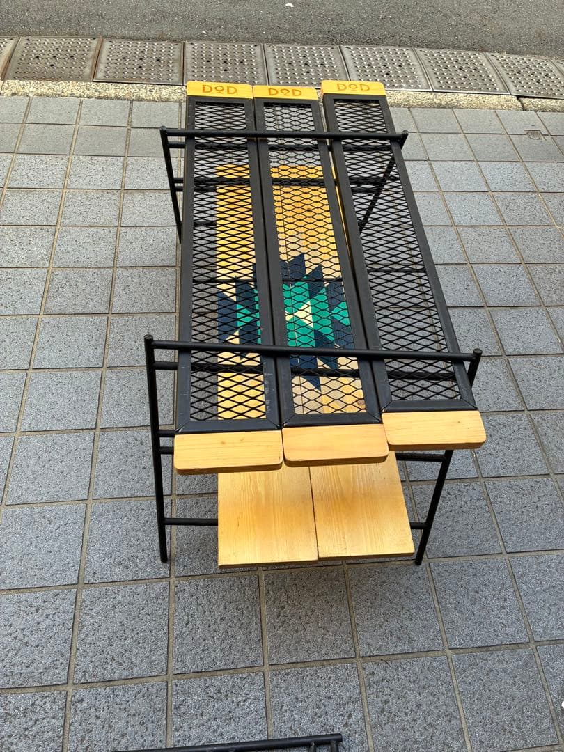 DODテキーラアイアンテーブル脚3つ+手作り棚板+カバーset