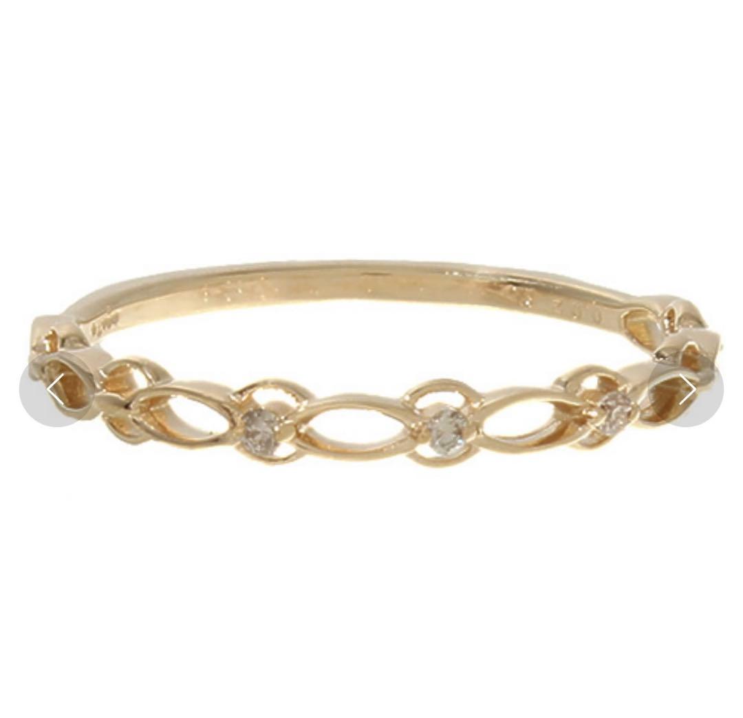 agete K10 デザインリング　イエローゴールド　11号