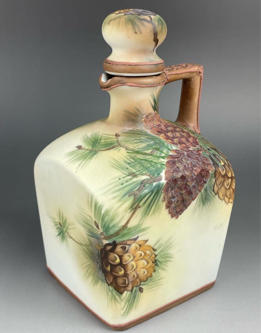 【希少】オールドノリタケ 松ぼっくり紋ウィスキージャグ モールド 盛上げ 松笠