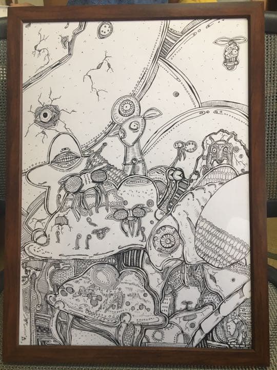 ボールペン画『蟲』【価格応談】