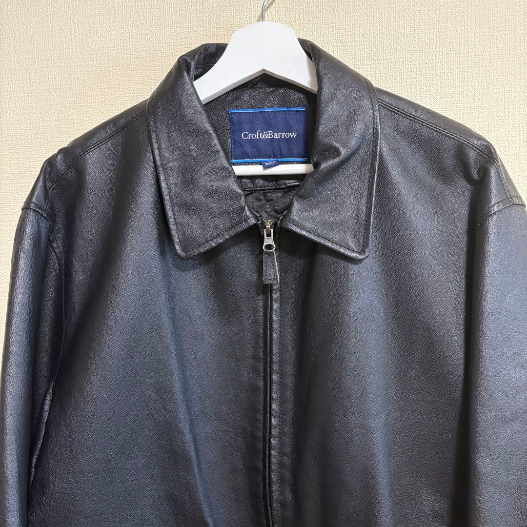 Croft Barrow レザージャケット シングル 革ジャン 本革 ライダース