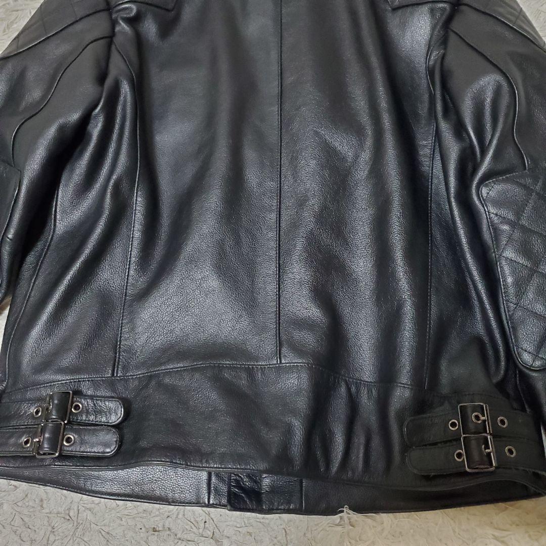 極美品 希少サイズ BOLINI レザー シングル ライダース 50 ブラック