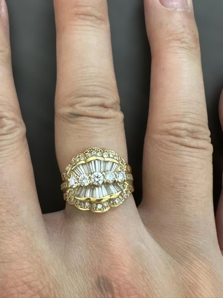 【1月限定特価】K18ダイヤリングミラーカット1.72ct