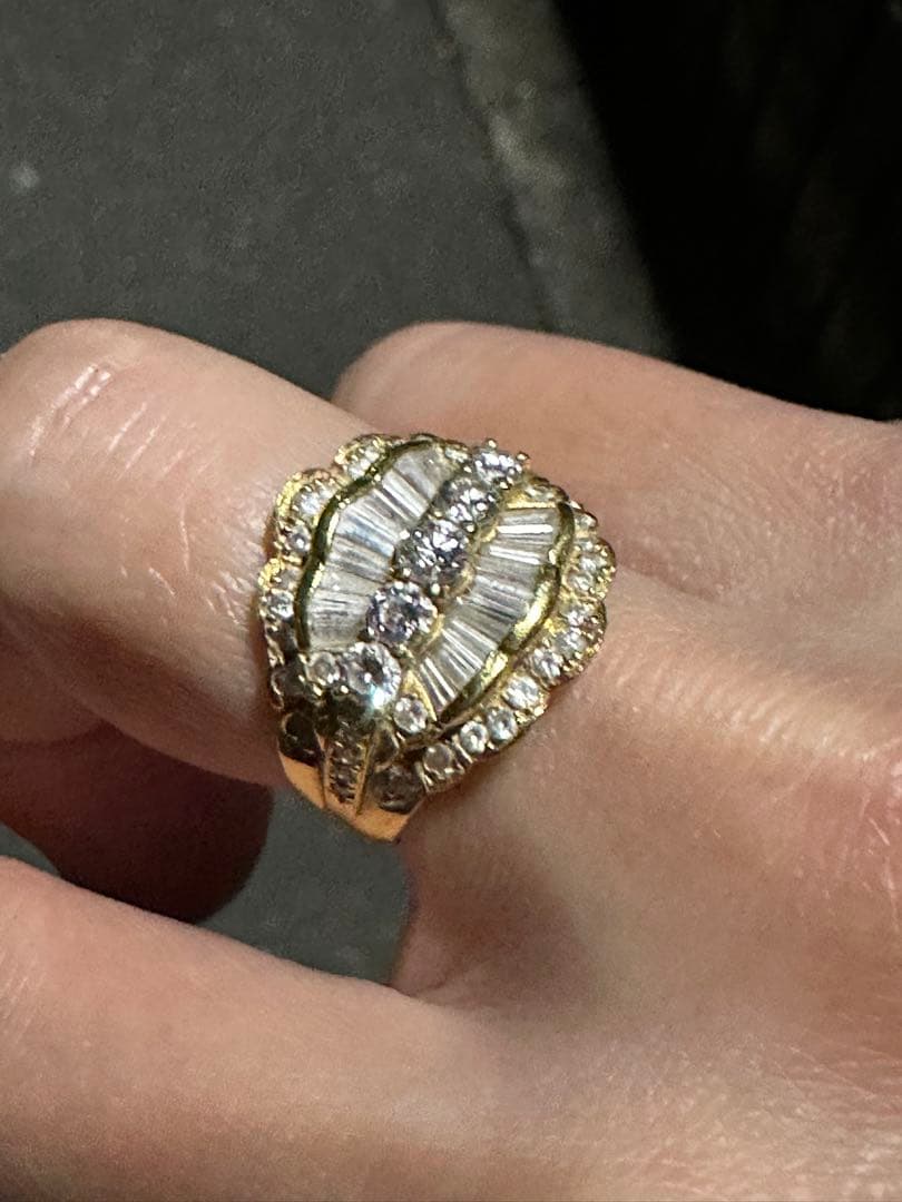 【1月限定特価】K18ダイヤリングミラーカット1.72ct