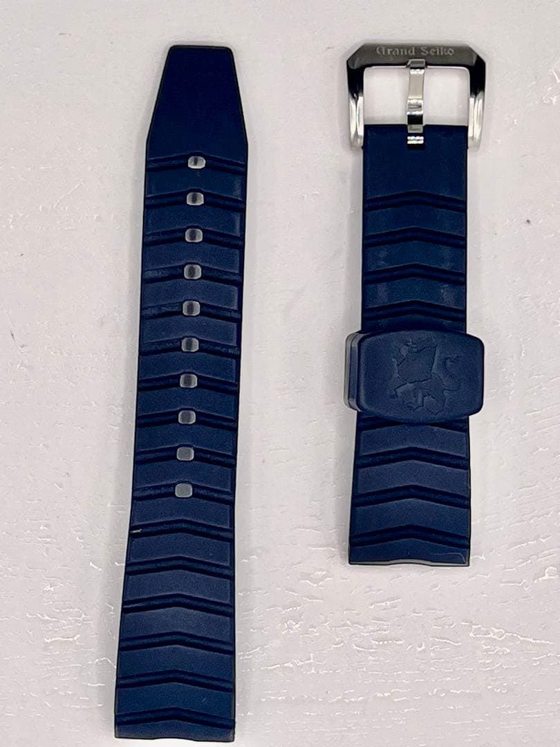 ☆美品☆　グランドセイコー 純正 交換用 ラバーベルト 21mm　ネイビー