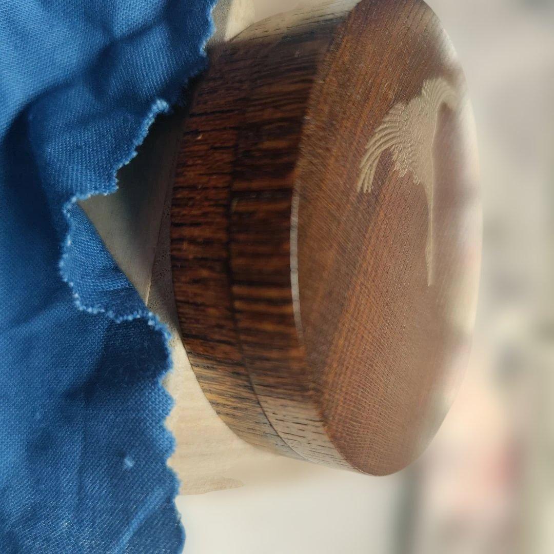 初雁蒔絵香合 香炉 欅 共箱 茶道具 香道具 蒔絵 香合 木製 前端春斎