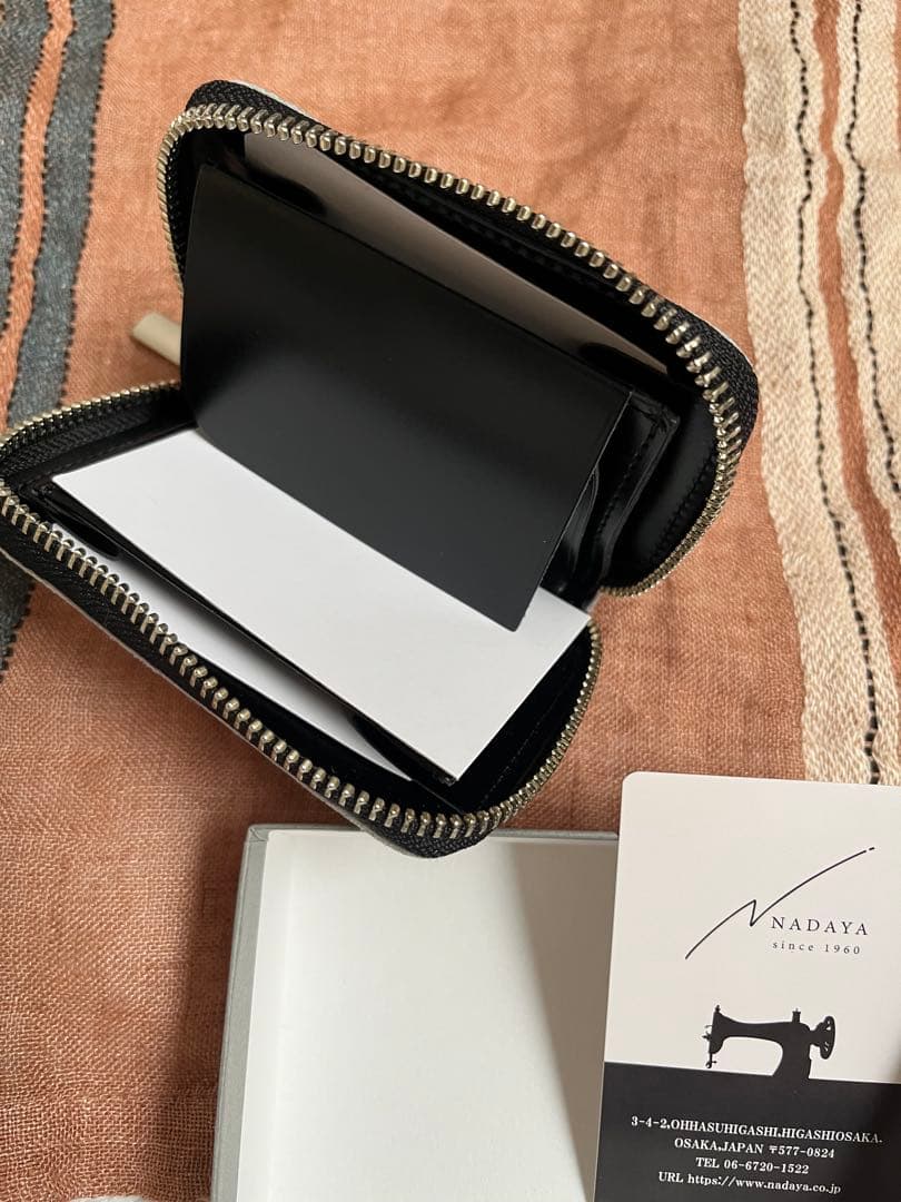 NADAYA mu コンパクト 財布 シルバー 天然革 未使用品