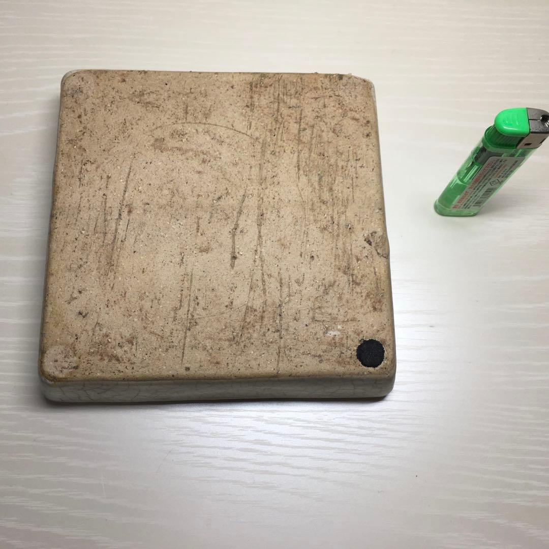 中国陶磁　哥窯 四方皿　自家藏出 仿宋御窯「哥窯」風花器　壺陶芸　骨董品　書道具