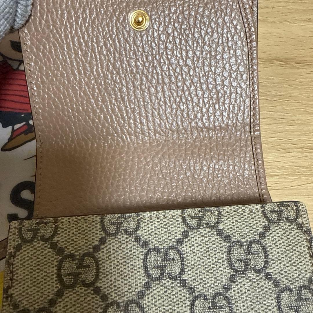 GUCCI グッチ マーモント GG柄 2つ折り 財布 ピンクベージュ