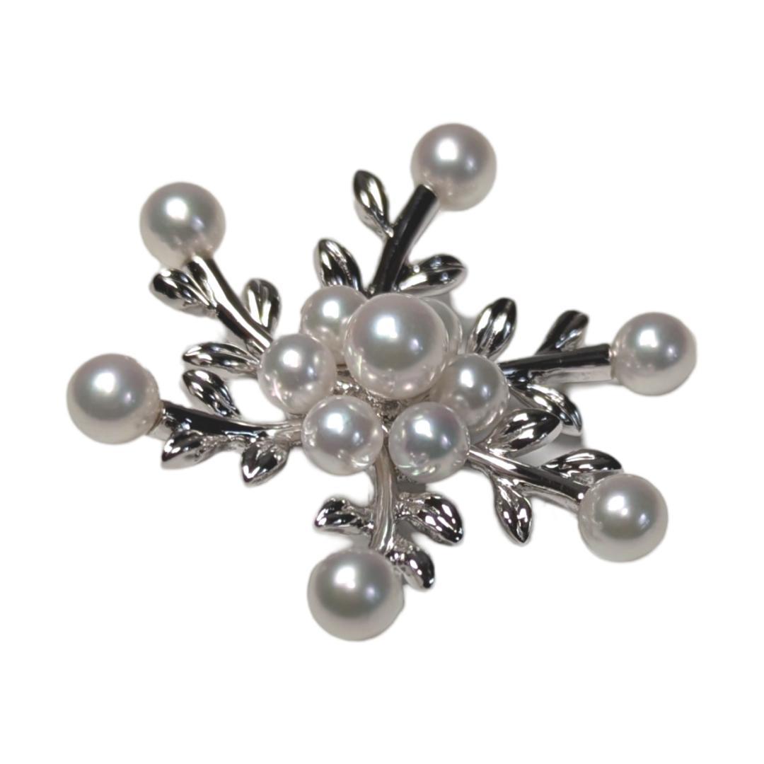 【新品同様】MIKIMOTOミキモト　ブローチ　パール　シルバー　箱付き　結晶
