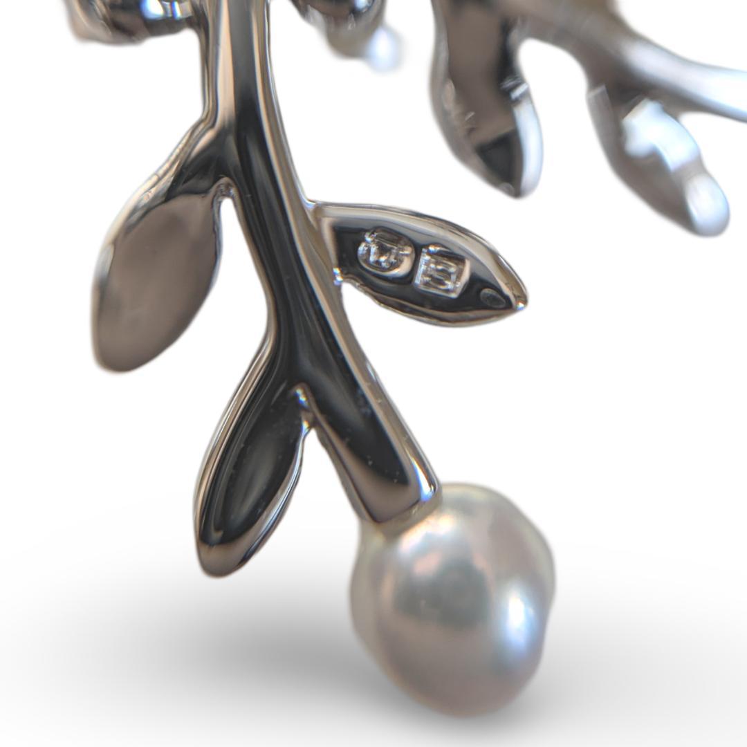 【新品同様】MIKIMOTOミキモト　ブローチ　パール　シルバー　箱付き　結晶