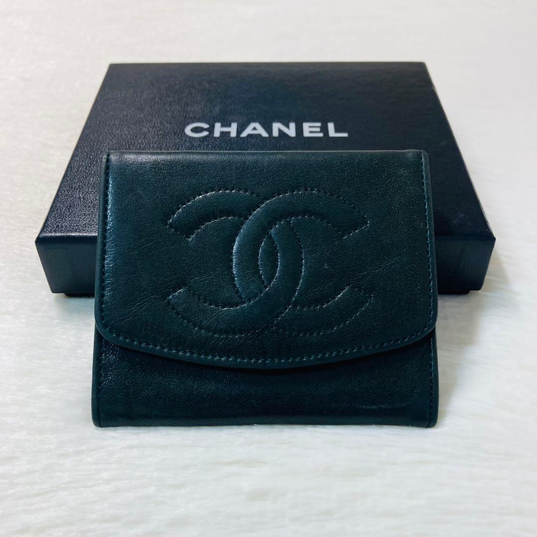 早い者勝ち希少　CHANEL シャネル　黒系　小銭入れ　ケース　ギャラ　箱