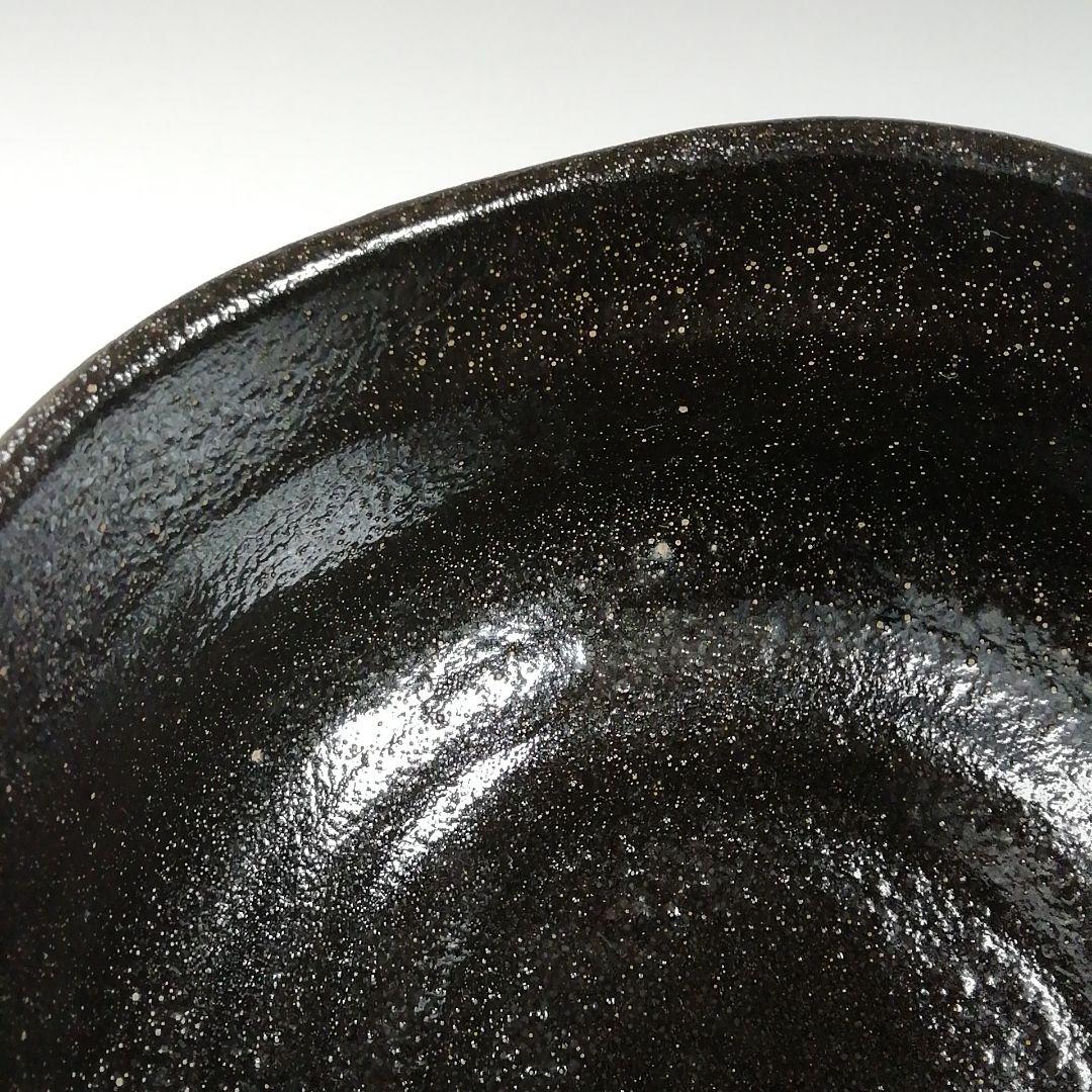 Ｗ１０５　茶碗　『黒茶碗』『一楽 造』　共箱　抹茶碗　茶道具