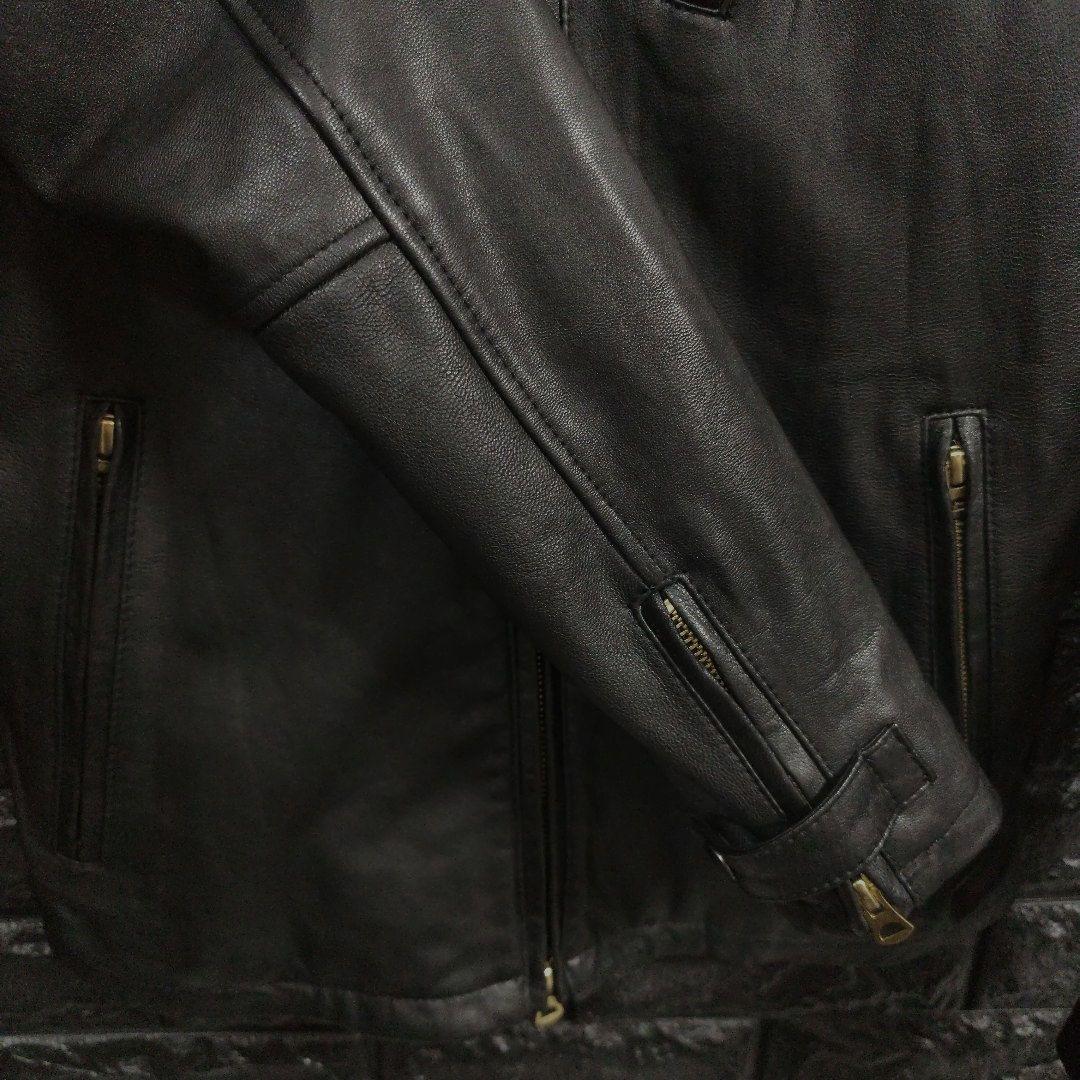 超美品　R.NEWBOLD　黒ゴートレザー（山羊革）シングルライダースジャケット