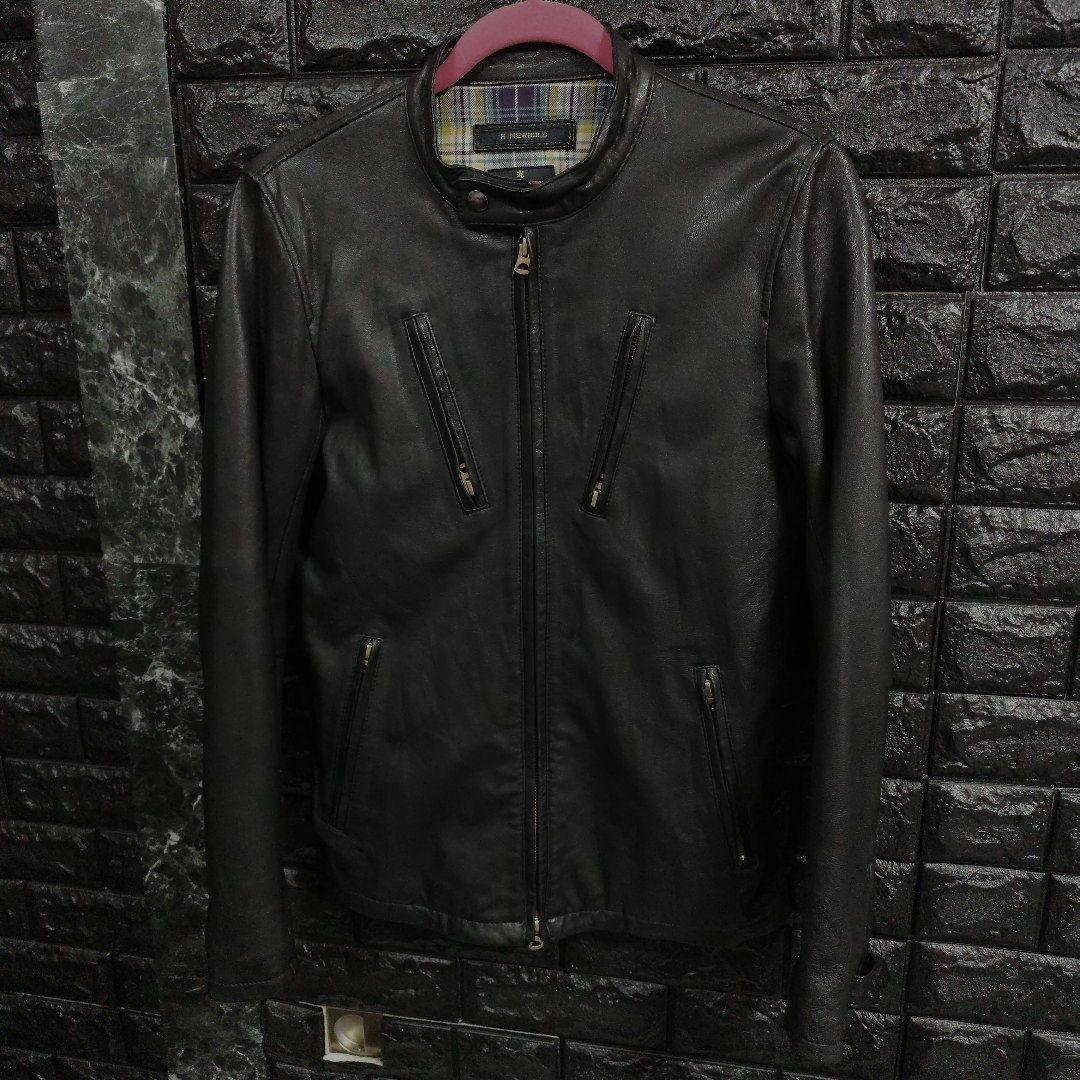 超美品　R.NEWBOLD　黒ゴートレザー（山羊革）シングルライダースジャケット