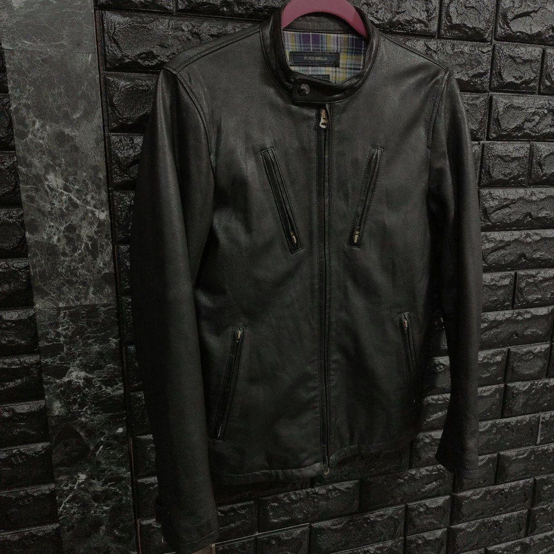 超美品　R.NEWBOLD　黒ゴートレザー（山羊革）シングルライダースジャケット