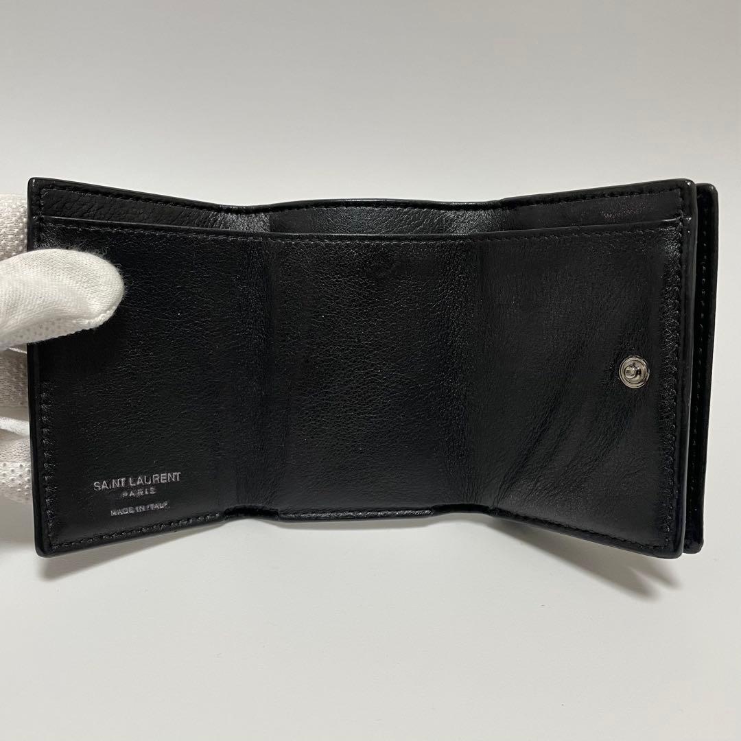 SAINT LAURENTブラック YSL財布 ミニ財布 三つ折り財布 美品
