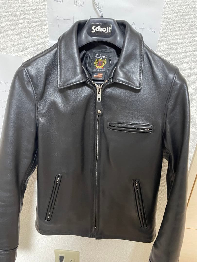 Schott シングルライダースジャケット ブラック 103US サイズ36